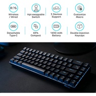 RK ROYAL KLUDGE RK68  Wireless Mechanical Keyboard, RGB Backlit Ultra-Compact 60% 68 Keys Gaming keyboard, brown switch
