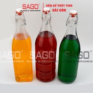 BlingBox Glass Bottle - 250ml, 500ml, 1000ml Glass Bottle with Snap Cap