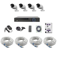 Mastersat ชุด กล้องวงจรปิด CCTV IP Camera 2 MP 4 จุด มีระบบ NVR POE ในตัว 48V. พร้อมสายแลน และ HDD ใ