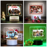 Personalized customized Christmas gifts, including acrylic photos, names, text, and 3D night lights,