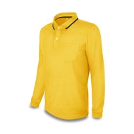 เสื้อแขนยาว , โปโลแขนยาว Poligan Sport (PS023) สีเหลือง