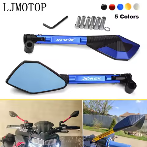 For YAMAHA XMAX300 XMAX400 XMAX X-MAX 125 250 300 400 2020 CNC Motorcycle Handlebar Rear View Mirror