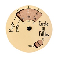 Tainrunse Music Learning Tool Round Musical Disc Wood Circle of Fifths Rotatable Heavy Duty Clear Le