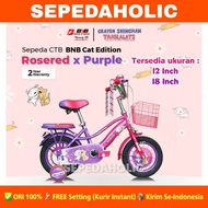 Sepeda Anak Perempuan BNB CAT EDITION Ukuran 12 &amp; 18 Inch Keranjang