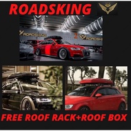 [ SUPPORT 200KG ] ROADSKING ROOF BOX BLACK COLOUR WITH FREE CROSS BAR ROOF RACK HIGHT QUANLITY