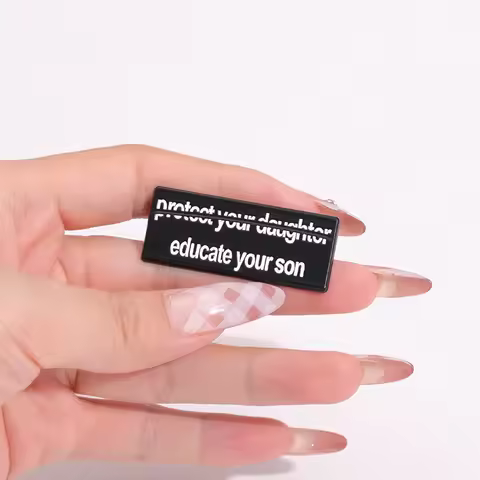 Quotes Enamel Pins Custom Protect Your Daughter Or Educate Your Son Brooches Lapel Badges Clothes Pu