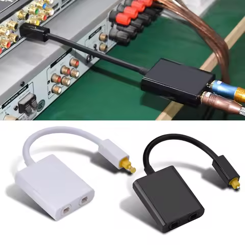 Digital Optical Audio Cable Dual-Port Toslink Digital Optical Audio Splitter Adapter Audio Cable 1-i