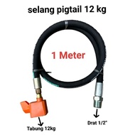 TERMURAH SELANG PIGTAIL GAS 12KG DRAT 1/2" + REGULATOR | READY