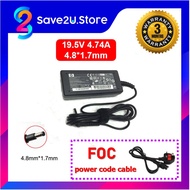 【Ready Stock】HP 19V 4.74A (4.8mm x 1.7mm) For HP Pavilion DV1000, DV2000, DV2500, DV2600 Series Adap