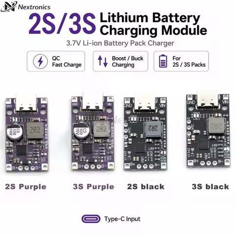 1/3/5/10PCS Type-C USB 2S 3S BMS 15W Lithium Battery Charging Boost Module QC Fast Charge Balanced 8
