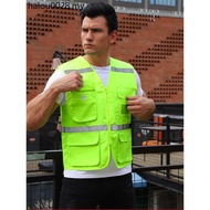 Reflective Safety Vest Fluorescent Yellow Vest Vehicle Cycling Jacket Construction Site Construction