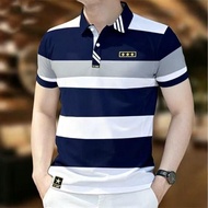 9236 Senior Users😌2026 Summer New Style Hot-selling Fashion Contrast Color Striped Men's Short-sleev