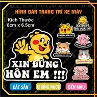 Motorcycle Decal, helmet Sticker “Please Don't Kiss You” “Don't Catch You”, Cute Sticker (SP139)