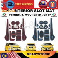 Perodua Myvi 2012-2017 Interior Slot Mat (READY STOCK) Storage Tank Mat Car Accessories