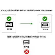 Firewire 800 Cable 30CM Short 9-PIN to 6-PIN Cable IEEE-1394a Cable Firewire 9-to-6 PIN Cable