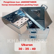 Klakat Steamer kukusan 3 susun stainless ukuran 30X30 35x35 40x40 cm