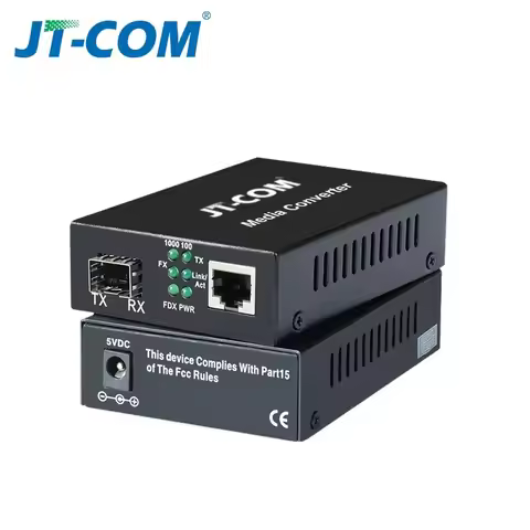 1Gb SFP Fiber to RJ45 Fiber Optic Media Converter 1000Mbps SFP Fiber Switch with SFP Module Compatib