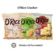 [1Packs 12Pcs] O'Rice Crackers Seaweed Kreker Natural Snow Cracker Baked Cheese Kreker Beras Snacks
