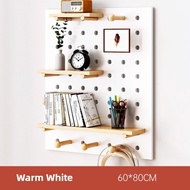 Solid Wood Hole Wooden Shelf Pegboard Accessories Wall Shelf Hole Board Household Decoration Display