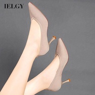 รองเท้าส้นสูงผู้หญิง IELGY ผ้าระบายรองเท้าส้นสูงหุ้มส้น