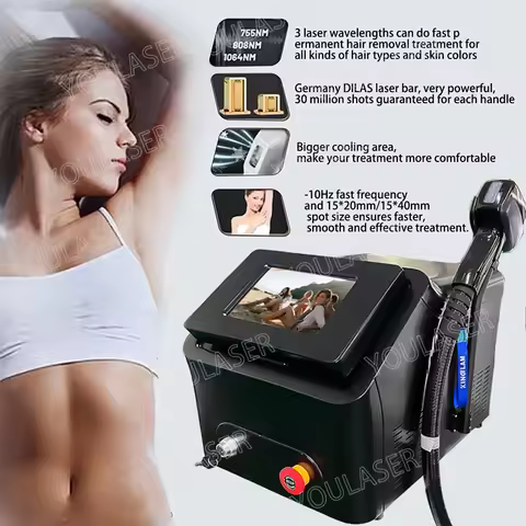 Portable Platinum Depilacion 4 Wavelength 755 1064 940 808nm Diode Laser Hair Removal Skin Rejuvenat