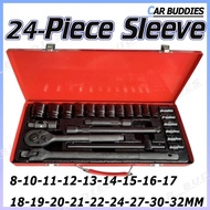 Impact Socket Set |24 Piece 1/2 Inch Drive 6 Point/12 Point Ratchet Wrench Socket Automotive Tools