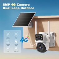 8mp 4g Solar Dual Lens Camera, Pir Humanoid Detection, 2 Way Audio, Night Vision, Motion Detection,
