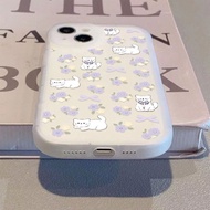 Kitten Purple Floral Suitable for Apple 16PROMAX Phone Case iPhone15 Shock-resistant 1413 Soft Case 