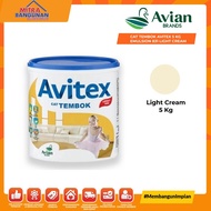 BERKUALITAS CAT TEMBOK AVITEX 5 KG EMULSION 831 LIGHT CREAM