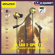 AWEI L6 WIRED EARPHONE STEREO SPORT EARPHONE MIC MUSIC HEADSET PHONE NECKBAND EARBUDS HEADPHONE