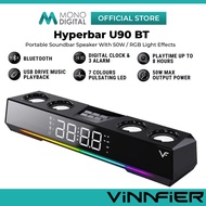 VINNFIER HYPERBAR U90 BT 50W PORTABLE SOUNDBAR BLUETOOTH SPEAKER WITH 50W / ALARM CLOCK / RGB LIGHT 