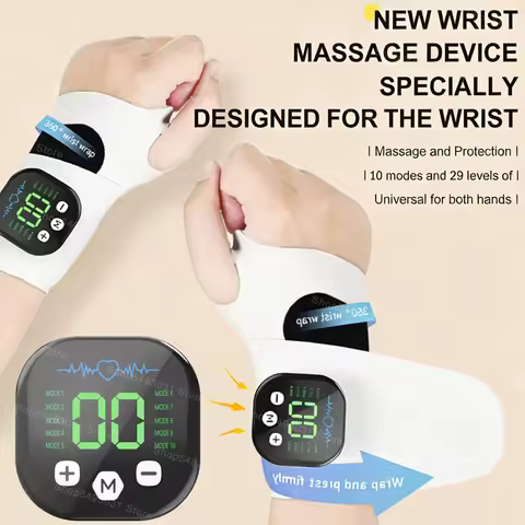 1/2PC EMS Electric Hand Wrist Massage Wrist Brace Vibration Massage Wristband Masajeador Machine Tun