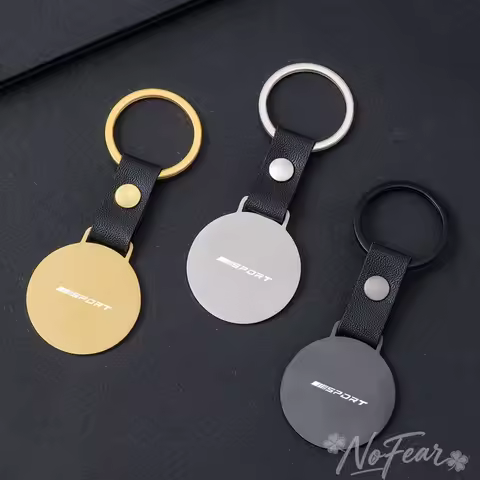 1pcs Round Alloy Leather Car Keyring Key Chain Pendant For BMW M Emblem E46 E36 E34 F10 E90F30 E60 F