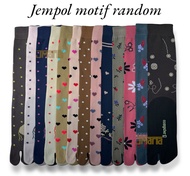 Kaos kaki wanita jempol panjang sebetis motif random 12pasang
