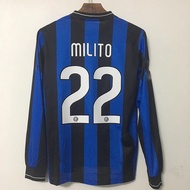 09-10 Season Inter Milan Retro Home Long Sleeve Jersey Football Ronaldo Milito Balotelli Shirt