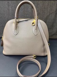 99新愛馬仕Bolide保齡球包，25cm，金扣，大象灰，EPSOM皮，Z刻