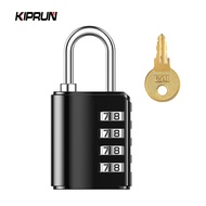 KIPRUN Combination Lock, 4 Digit Security Padlock with Key, Weatherproof Design, Combo Lock for Scho
