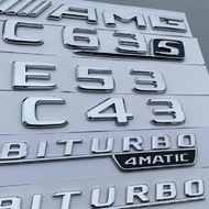 BENZ Sticker Logo Rear Car AMG 4MATIC C63 C43 ABS Plating