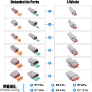 6 Sets DT Connector Kit Waterproof Sealed Electrical Plug Shell Wire Connector DT04-2P DT06-2S HOXU