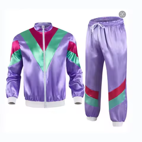 Kicpot 80s Disco Costumes f,Retro Tracksuit Jacket 2pcs Shell Hip Hop Suit,90s 80s Outfit Carnival T