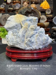 🧧kyanite raw stone🔮蓝晶石簇 特美像个雪景❄️ 顶部两根大簇  🆓特制实木底座  整体高(Height): 22cm  宽(Width): 23.5x14cm  重(Weight):