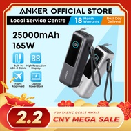 Anker Laptop Power Bank 25000mAh 165W Fast Charging Built-in Dual USB C Cable Portable Charger A1695