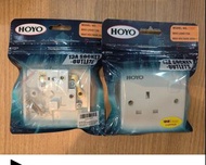 全新 獨立開關 HOYO 13A 牆壁電掣 電制 牆制 英式3腳 家居DIY shocket 制面 掣面 插蘇 面板