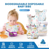 Biodegradable Disposable Baby Bibs - Waterproof, Soft Cotton Feeding Bib