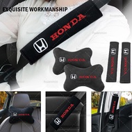 Honda Car Seat Pillow Seat Belt Cover Cotton Neck Headrest Pillow Car Interior Accessories For Honda City Civic VEZEL Jazz BRV CRV Adv 150 Odyssey Accord