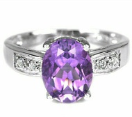 แหวนเงินแท้ 925 พลอยแอเมทิสต์ Amethyst น้ำหนัก 2.45 กะรัต