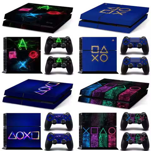 GAMEGENIXX Skin Sticker Geometry Design Removable Cover PVC Vinyl for PS4 Console and 2 Controllers
