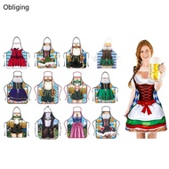 BLING 3D Funny Oktoberfest Apron Kitchen Dinner Party Cooking Aprons Adult Women Men BBQ Barista Mus