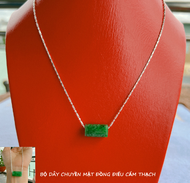 Dây Chuyền Bạc Nữ ( BẠC THẬT KHÔNG RỈ 925 ) Dây Chuyền Nữ Kèm Mặt Lu Thống Cẩm Thạch Sang Chảnh- Qùa