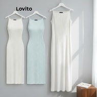 (Fashion_3) Lovito Elegant Plain Plicated Dress for Women L86ED203 (Multi-color) Lovito Gaun Plicate